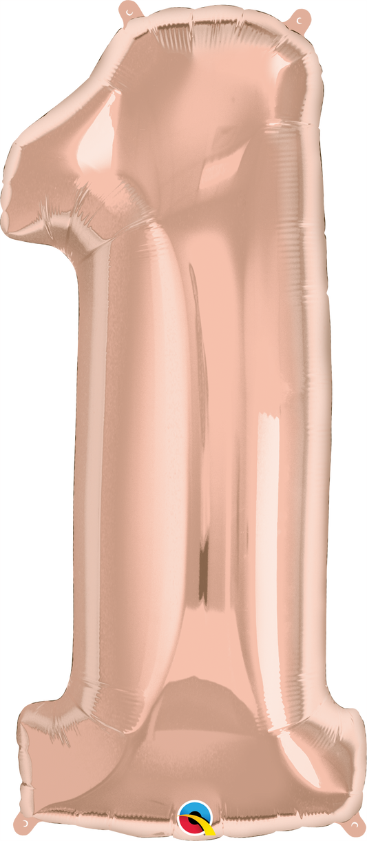 Number 1 Foil Balloon- Rose Gold