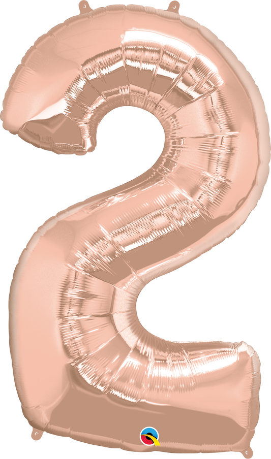 Number 2 Foil Balloon- Rose Gold