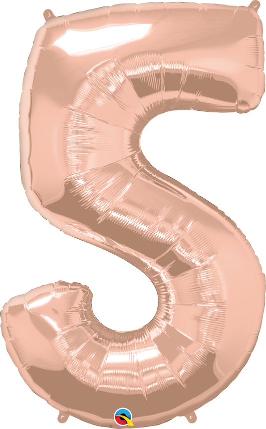 Number 5 Foil Balloon- Rose Gold