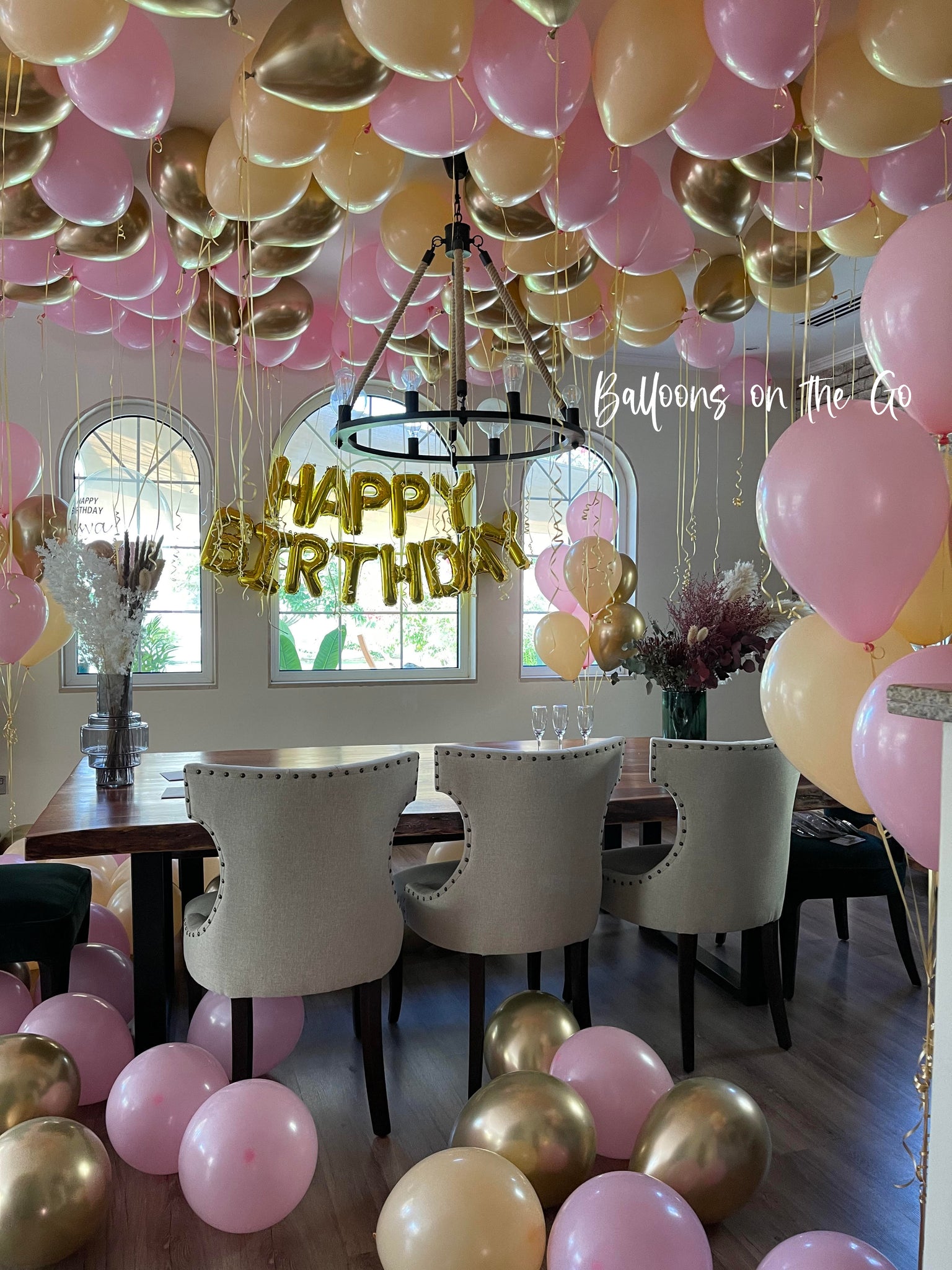 75 Ceiling balloons birthday setup !