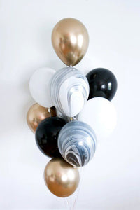 Graduation Balloon Bouquet in Classic Gold, Black and White