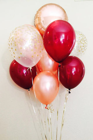 Red and Peach Balloon Bouquet