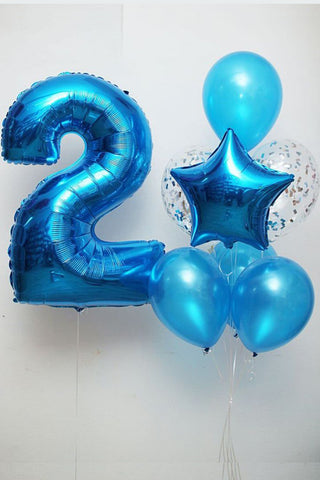 Sapphire blue with number Balloon Bouquet