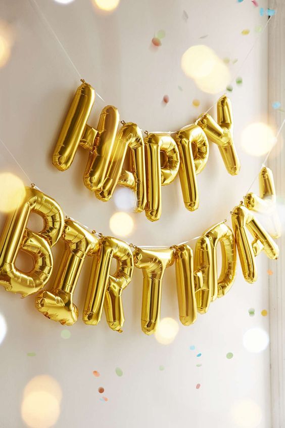 Happy Birthday Foil Bunting- Gold