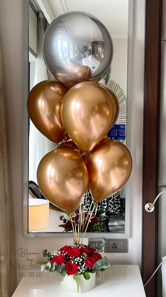 Flower and balloon bouquet