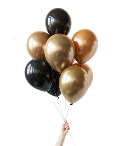 Black with Gold chrome Balloon Bouquet