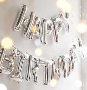 Happy Birthday foil- Silver