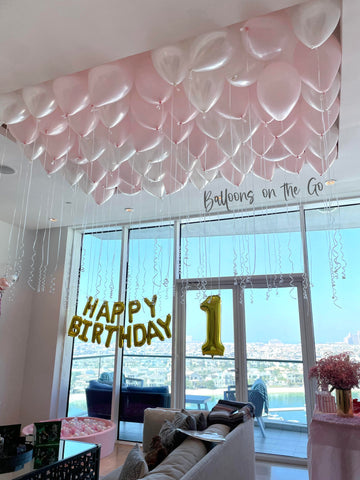 60 Ceiling Balloons setup