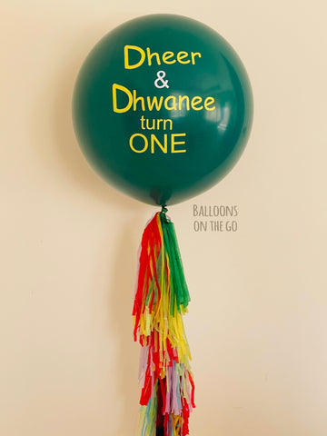 Giant customized balloon with tassels