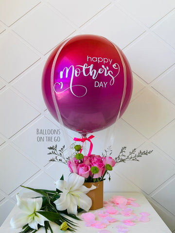 Customized Orbz hot air balloon basket- Valentine's Day