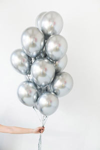 Bunch of Silver Chrome Balloons